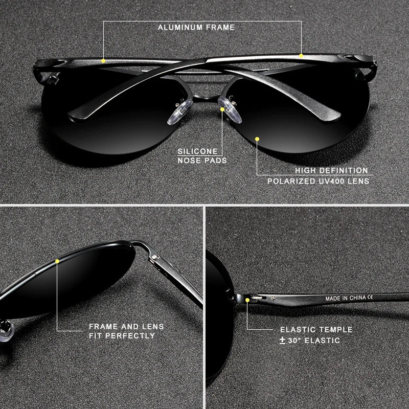 Model # K7413 Aviators Aluminum Rimless Polarized UV400