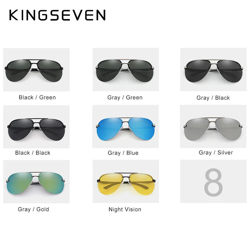 Model # K7413 Aviators Aluminum Rimless Polarized UV400