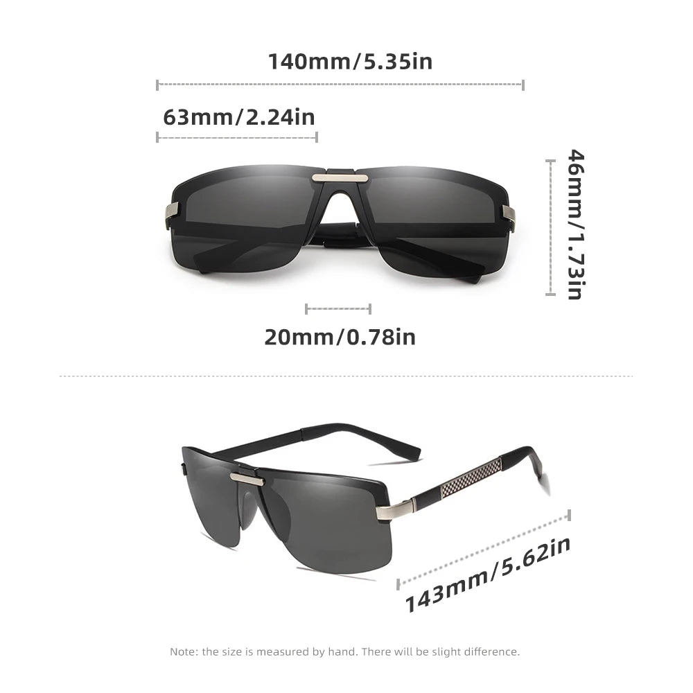 Model # 7710 Luxury Retro Men's Polarized UV400 Frameless